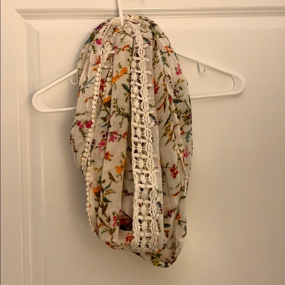 Anthropologie floral lace infinity scarf